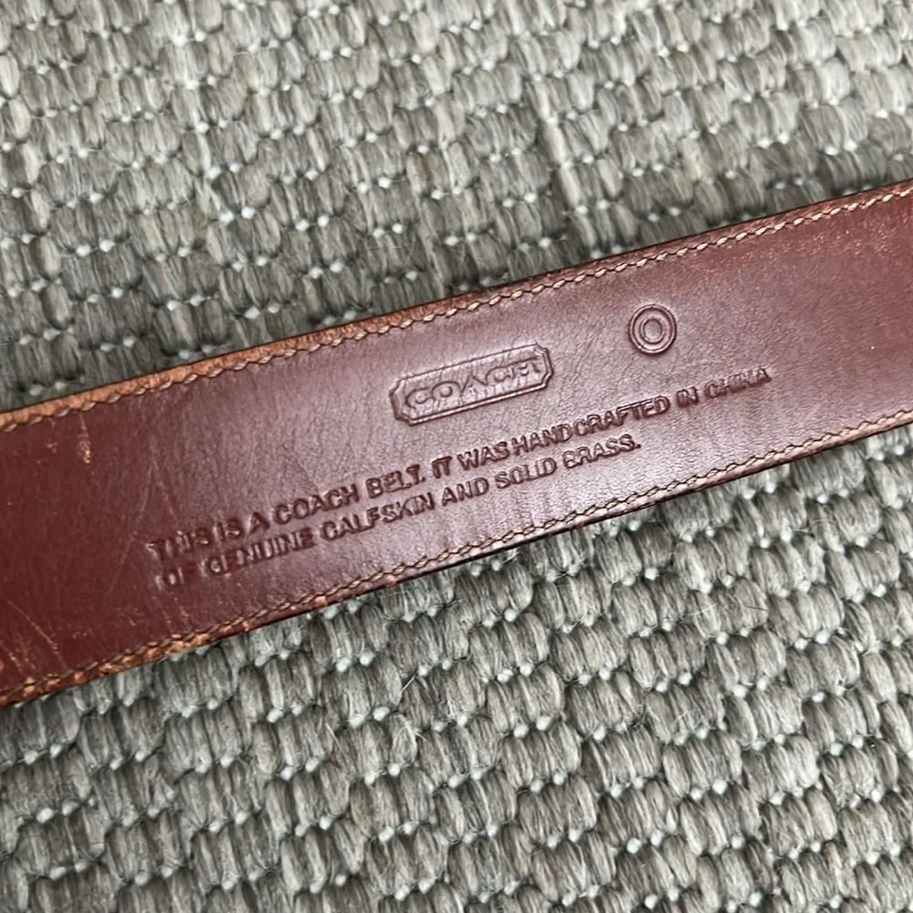 COACH Classic Brown Leather Genuine Calfskin and Solid Brass Belt size 42
